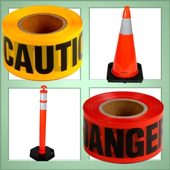 Comfitwear PT-200 Red Danger Barricade Tape, 3" Wide Tape Roll Single Pack - Picture 4 of 4